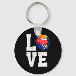 Bosnia Flag Soccer Fan Love Bosnian T Shirt  Key Ring