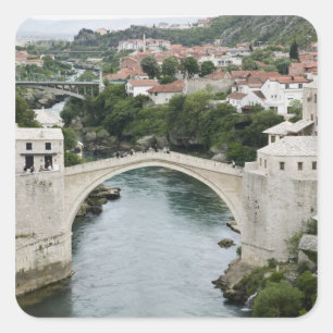 Bosnia-Hercegovina - Mostar. The Old Bridge Square Sticker