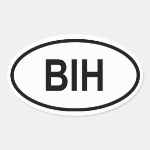Bosnia & Herzegovina "BIH" Oval Sticker