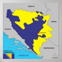 Bosnia Herzegovina country political map flag