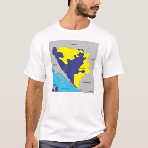 Bosnia Herzegovina country political map flag T-Shirt