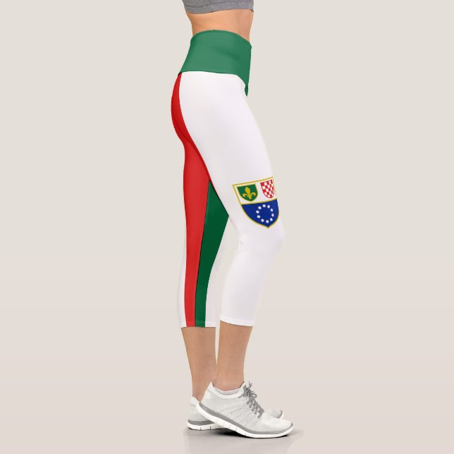 Bosnia Herzegovina Federation Flag Capri Leggings (Right)