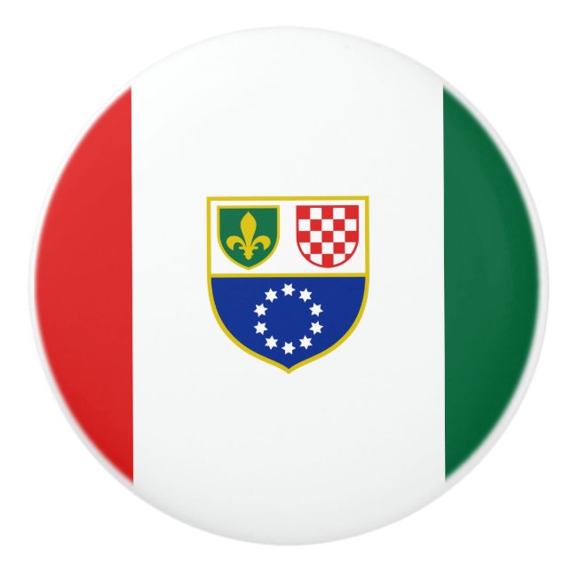 Bosnia Herzegovina Federation Flag Ceramic Knob (Front)
