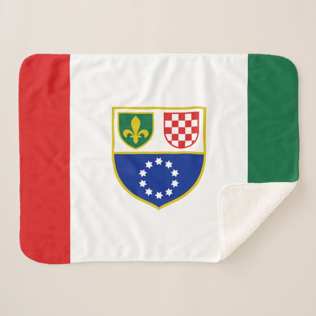 Bosnia Herzegovina Federation Flag Sherpa Blanket (Front (Horizontal))