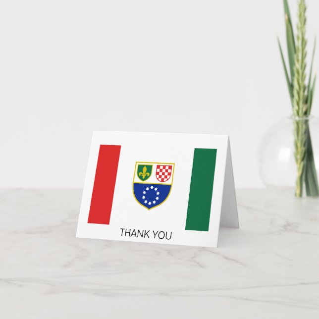Bosnia Herzegovina Federation Flag Thank You Card (Front)