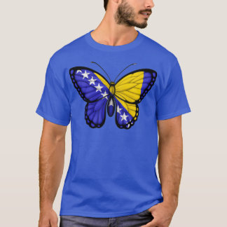 Bosnia Herzegovina Flag Butterfly T-Shirt