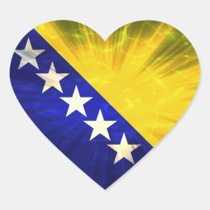 Bosnia Herzegovina Flag Heart Sticker