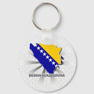 Bosnia Herzegovina Flag Map 2.0 Key Ring