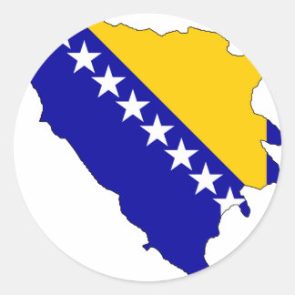 Bosnia Herzegovina flag map Classic Round Sticker