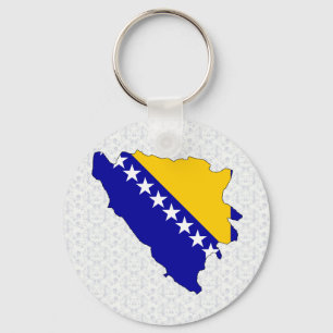 Bosnia Herzegovina Flag Map full size Key Ring