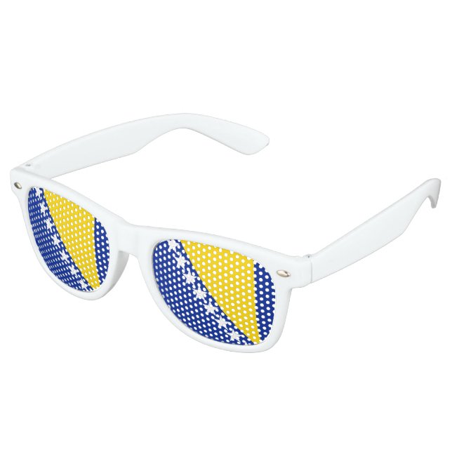 Bosnia Herzegovina Flag Retro Sunglasses (Angled)