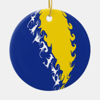 Bosnia Herzegovina Gnarly Flag Ceramic Tree Decoration