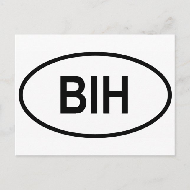 Bosnia & Herzegovina Int'l Vehicle Reg. Code Postcard (Front)