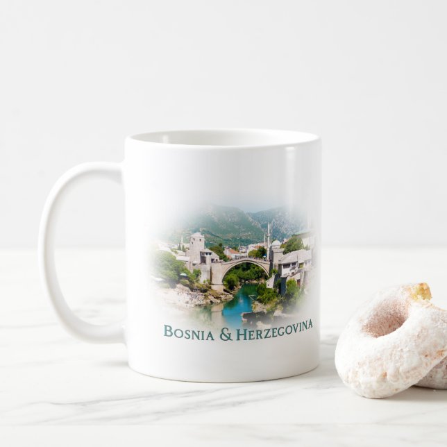 Bosnia & Herzegovina: Mostar Coffee Mug (With Donut)