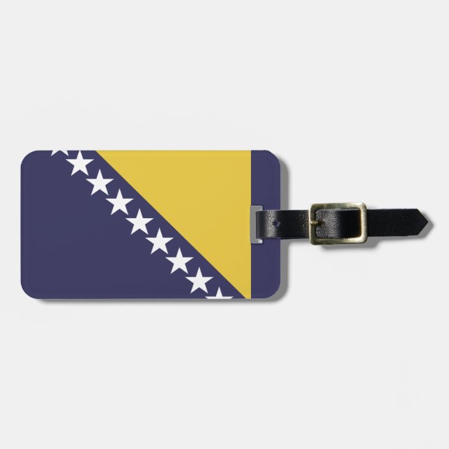 Bosnia-Herzgovina Flag Luggage Tag (Front Horizontal)