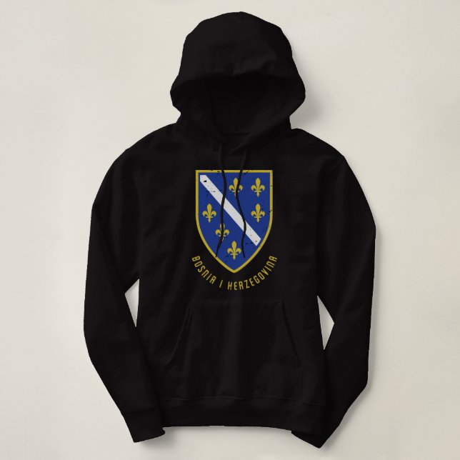 Bosnia Herzigovina Blue Flag Bosnian Gift Pullover (Design Front)