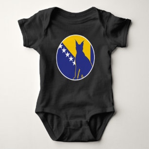 Bosnia Lynx Bosnian National Animal Flag Baby Bodysuit