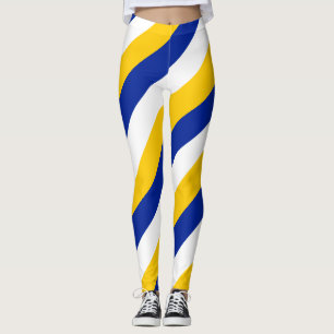 Bosnia National Flag Colours Diagonal Striped Leggings