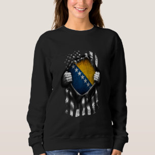 Bosnia Usa Flag Bosnian American Sweatshirt