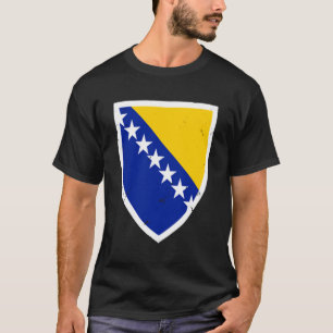 Bosnia Vintage Emblem Flag Proud Bosnian T-Shirt