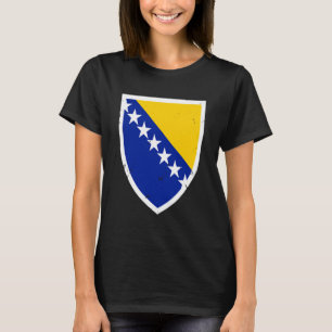 Bosnia Vintage Emblem Flag Proud Bosnian T-Shirt