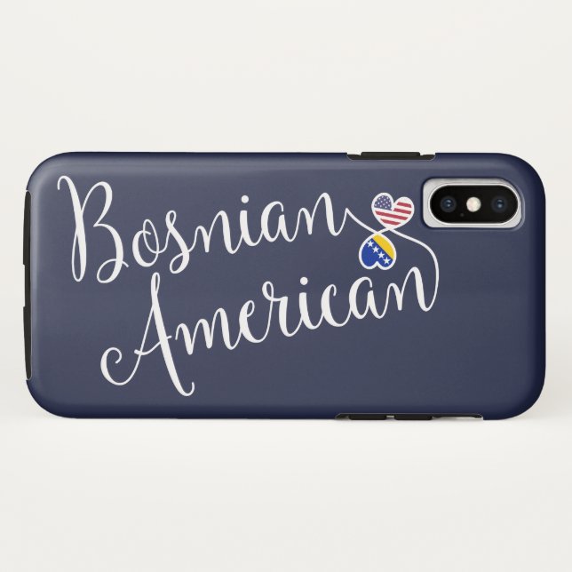 Bosnian American Entwined Hearts Cell Phone Case (Back (Horizontal))