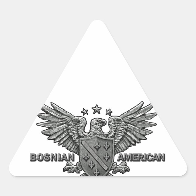 Bosnian American Themed Apparel Triangle Sticker (Front)
