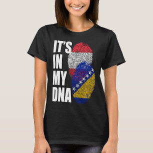 Bosnian And Austrian Mix DNA Flag Heritage T-Shirt