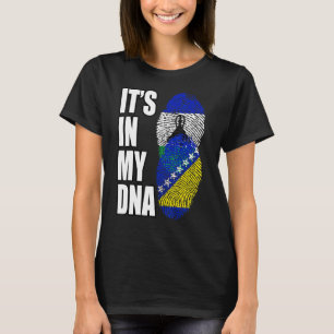 Bosnian And Basotho Mix Dna Heritage Flag T-Shirt