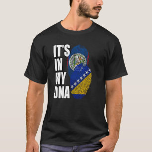 Bosnian And Belizean Mix DNA Flag Heritage T-Shirt