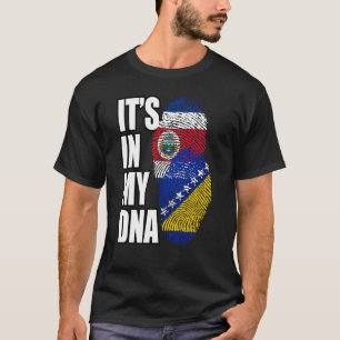Bosnian And Costa Rican Mix Dna Flag Heritage T-Shirt