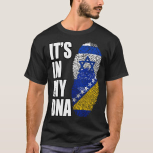 Bosnian And Israeli Mix DNA Flag Heritage T-Shirt