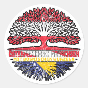 Bosnian Bosnisch Österreichisch Österreich Baum Classic Round Sticker
