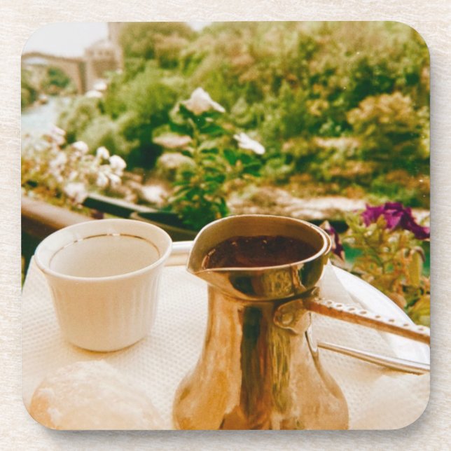Bosnian Coffee break in Mostar  Coaster (Front)
