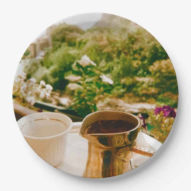Bosnian Coffee break in Mostar  Paper Plate (Front)