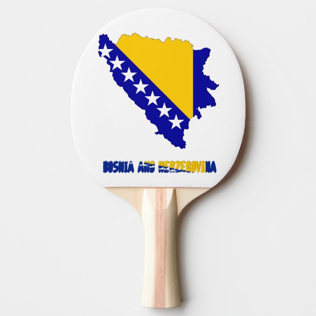 Bosnian country flag ping pong paddle (Front)