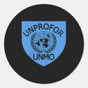 Bosnian Croatian War Unprofor Peacekeeping Un Classic Round Sticker