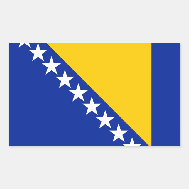 Bosnian Flag, Flag of Bosnia and Herzegovina Rectangular Sticker (Front)