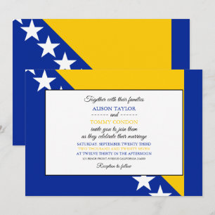 Bosnian Flag, Flag of Bosnia & Herzegovina Wedding Invitation