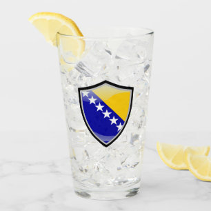 Bosnian flag glass