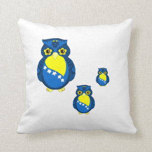Bosnian Flag Owl pillow
