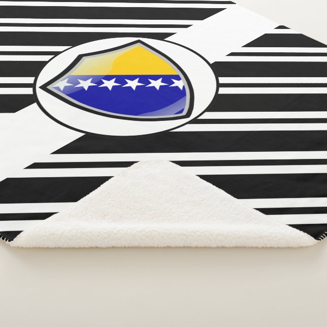 Bosnian flag sherpa blanket (3/4)