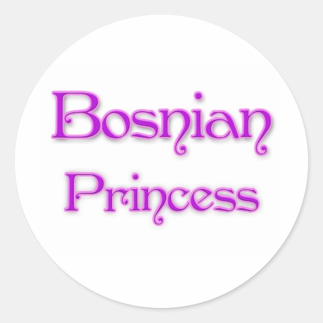 Bosnian Princess Classic Round Sticker (Front)