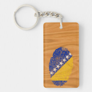 Bosnian touch fingerprint flag key ring