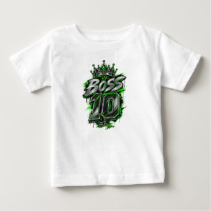 Boss 10 – Green Neon Streetwear Graphic Baby T-Shirt