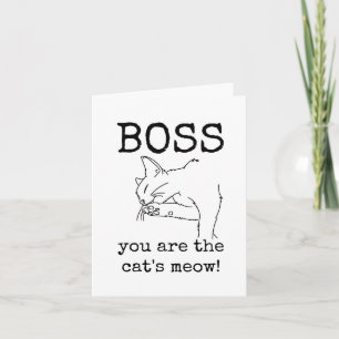 Boss Appreciation Card, Funny, Cute, Cat Card