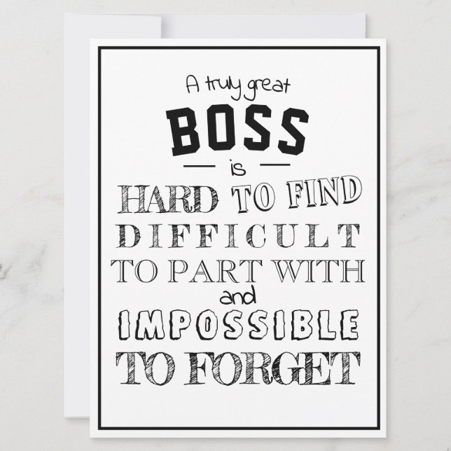 Boss Appreciation Chef Thank you Gift for him Card (Front)