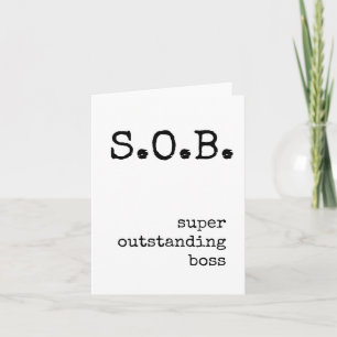 Boss Appreciation, Funny, Sarcastic Card