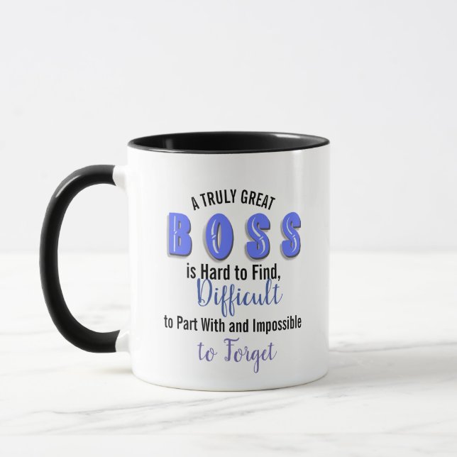 boss Appreciation Gift A Truly Great Boss is Hard Mug (Left)