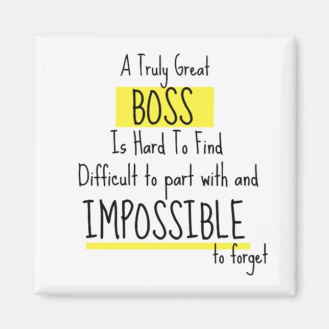 Boss appreciation week    magnet (Front)